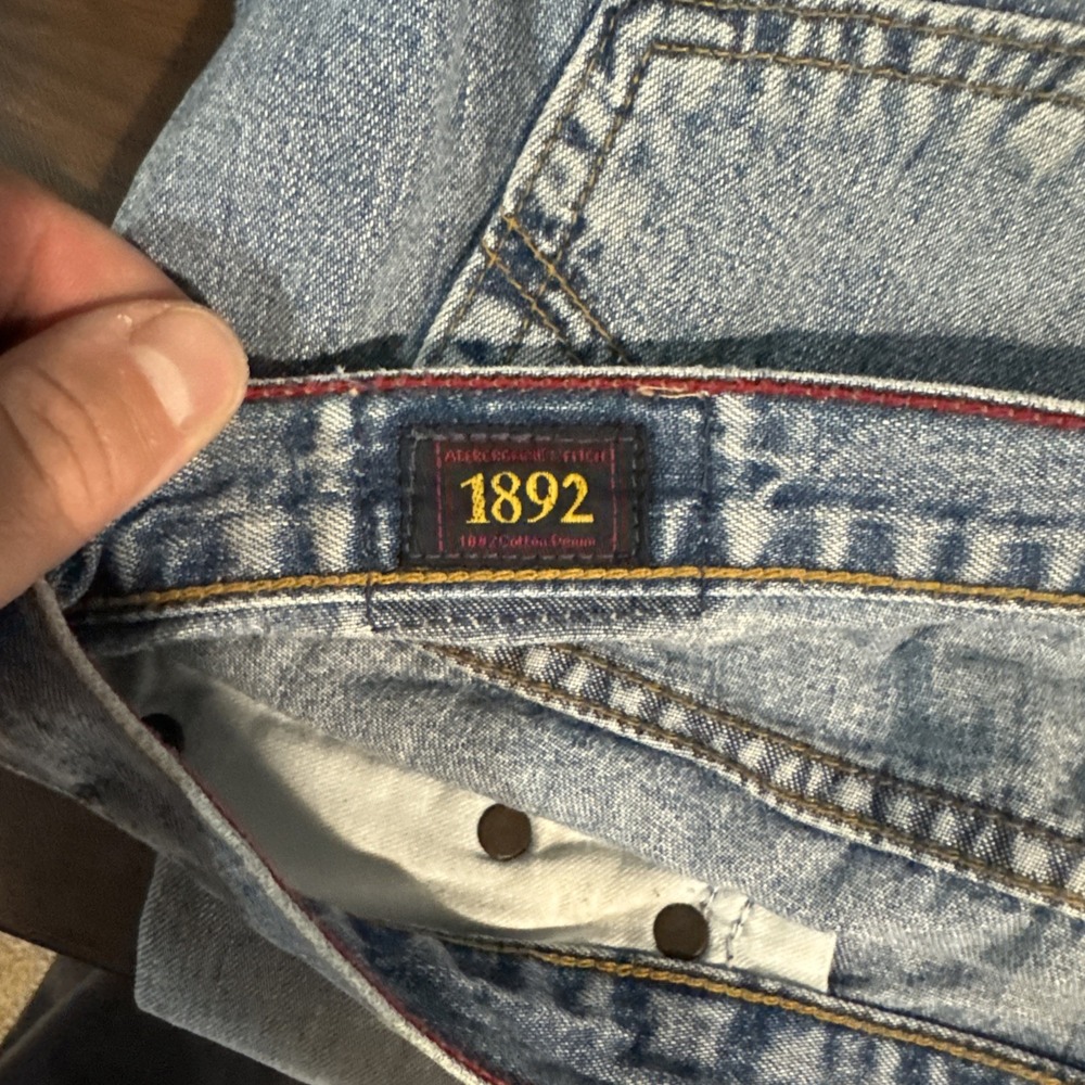 Abercrombie Fitch 1892 Blue Jeans Womens 8R (FITS‎ 34 X 32) Flare Leg Button Fly - Picture 4 of 11